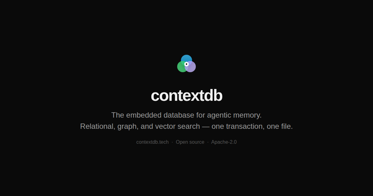 contextdb — The embedded database for agentic memory